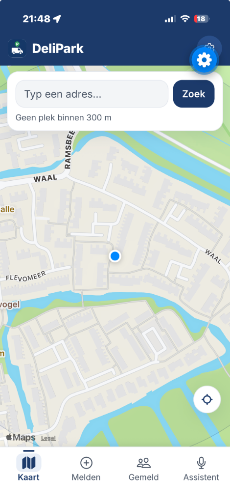 DeliPark kaart met laad- en losplekken